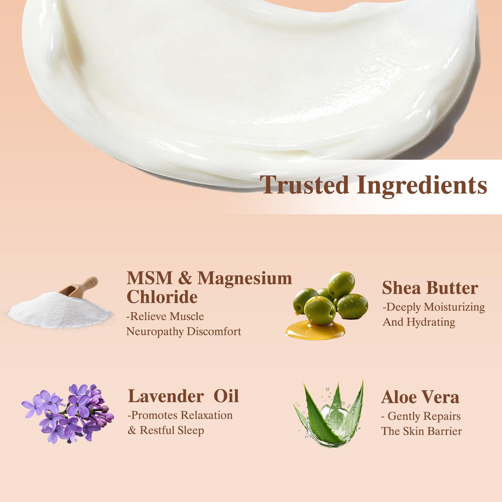 Shea butter and aloe vera nourish skin with soothing cream