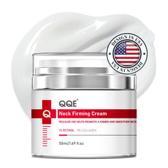 QQE Neck Cream pump packaging for hygienic, precise dispensing.