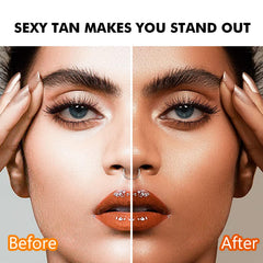 QRZBPZWE Tan Accelerator Cream being massaged for even absorption