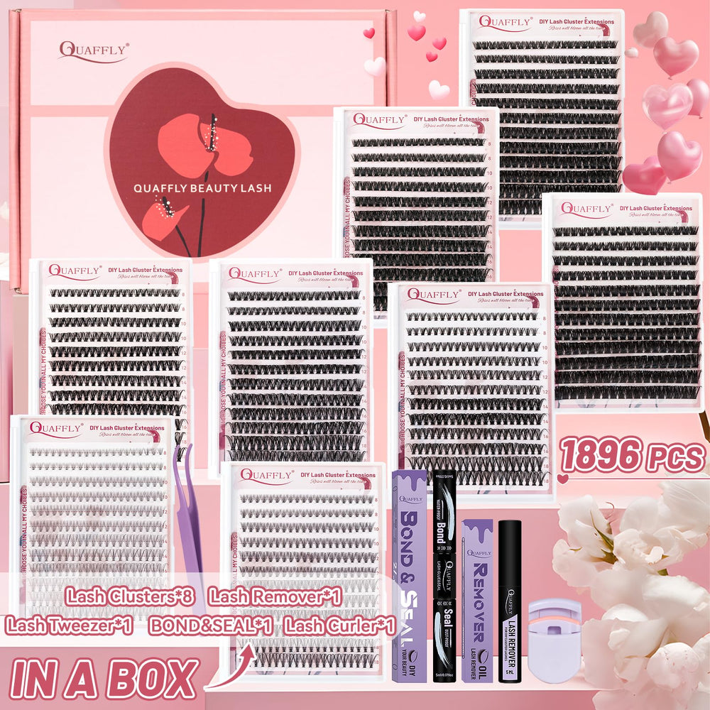 QUAFFLY 1896 clusters lashes ready for long-lasting volume and creativity.