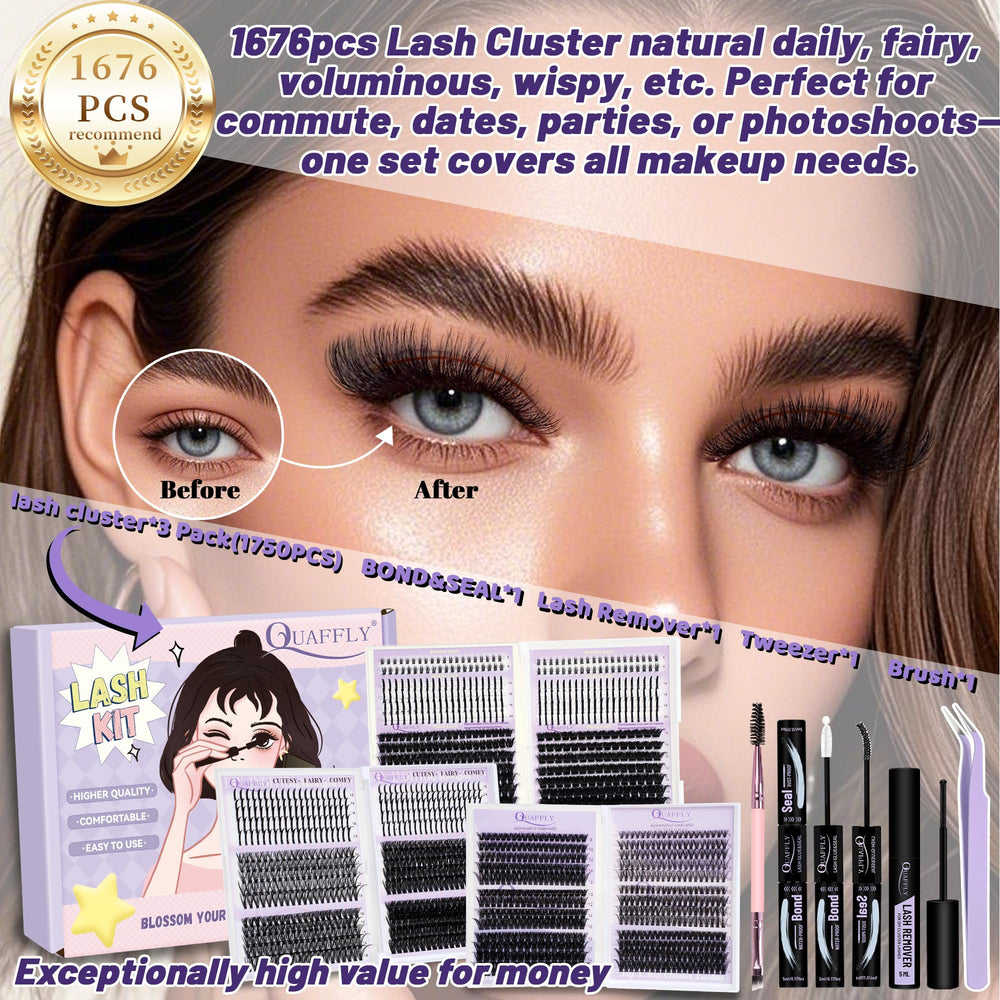 QUAFFLY D Curl spike lashes upper-lashes for bold outer-corner emphasis.