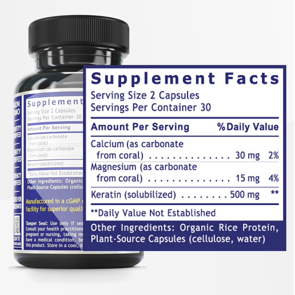 Quantum Nutrition keratin capsules close-up for beauty from within and healthy nails