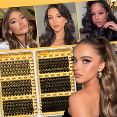 QUEWEL 580pcs eyelash clusters 80D dramatic glamour with wispy separation