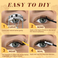 QUEWEL 580pcs eyelash clusters durable and reusable design