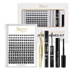 QUEWEL Lash Clusters Kit 144pcs for easy at-home lash extensions and daily glam