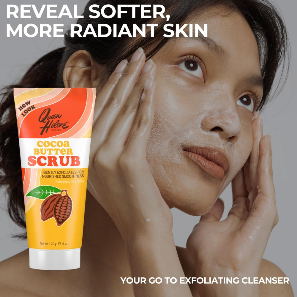 Queen Helene Apricot Scrub bottle dispenses product for daily skincare routine.