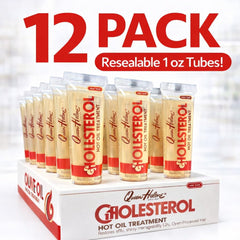 Queen Helene cholesterol hot oil solution displayed for salon-like conditioning results.