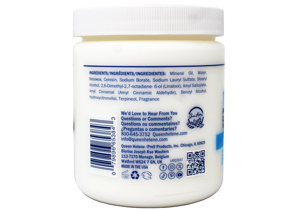 Queen Helene cleansing cream in hand ready for massage and rinse