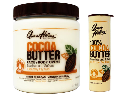 Queen Helene Cocoa Butter Face and Body Creme delivers deep hydration for dry skin.