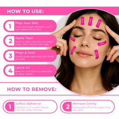 Queen Tape eye lift strips define the eye area for a firmer impression.