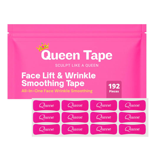 Queen Tape face lift application shows instant smoothing and contouring for daily confidence.