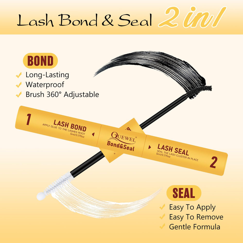 QUEWEL beginner-friendly kit layout shows all essential tools for DIY lash.