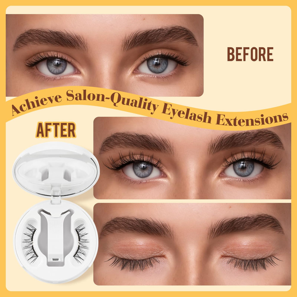 Quewel built-in case with mirror and tweezers keeps lashes secure and portable