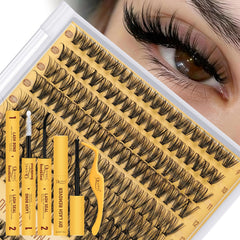 QUEWEL Lash Clusters Kit box opened, showcasing 320 lashes for DIY styling.