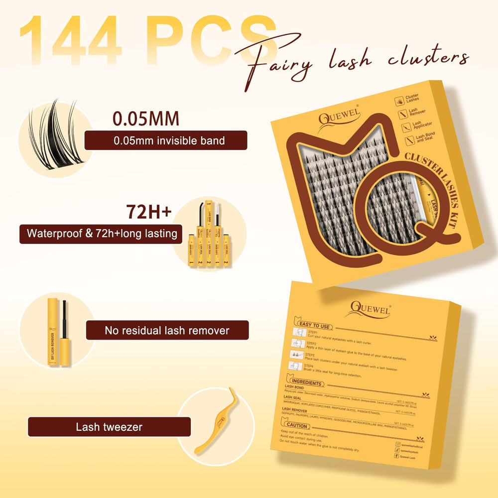 QUEWEL false eyelashes tweezers help precise cluster placement.