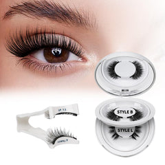 QUEWEL magnetic eyelashes kit shown with all components, quick and easy wear.