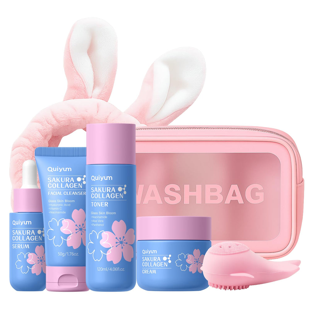 QUIYUM Sakura cleanser bottle for gentle cleansing and refreshed skin.