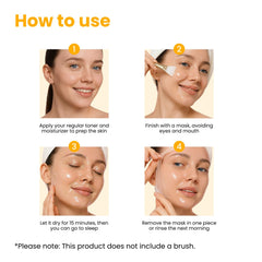 QUIA Beauty Turmeric + Kojic Overnight Wrap on skin with soft film