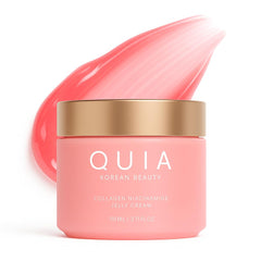 QUIA Collagen Jelly Cream bottle for lightweight hydration and smooth skin.