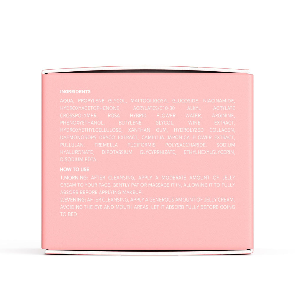 QUIA Collagen Jelly Cream on morning routine glow boost concept.