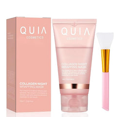 Quia Cosmetics Korean Face Mask packaging shows an overnight treatment for all skin types