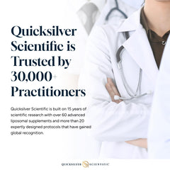 Quicksilver Copper GHK+ Serum beside vitamins C and E for antioxidant glow.