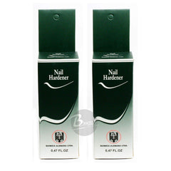 Química Alemana Nail Hardener brush tip applying a thin coat on the nail