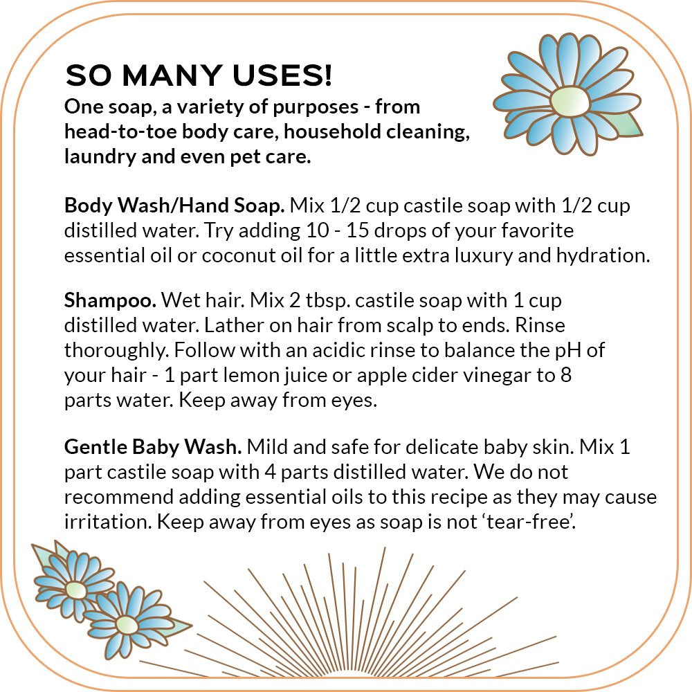 Quinn's Unscented Castile packaging highlights responsible, concentrated formula