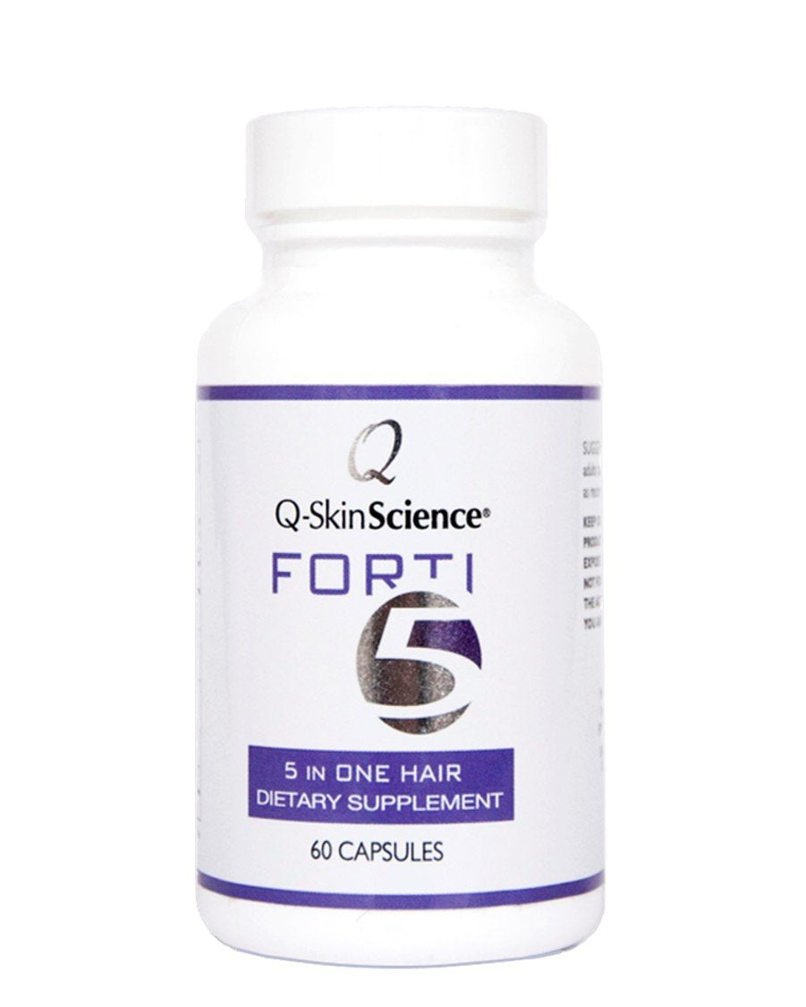 Quintessence Forti5 bottle front for daily hair support and brand trust