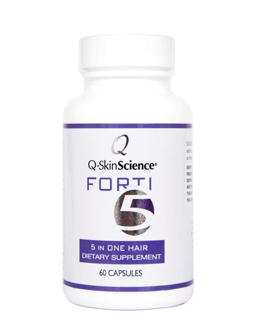 Quintessence Forti5 bottle front for daily hair support and brand trust