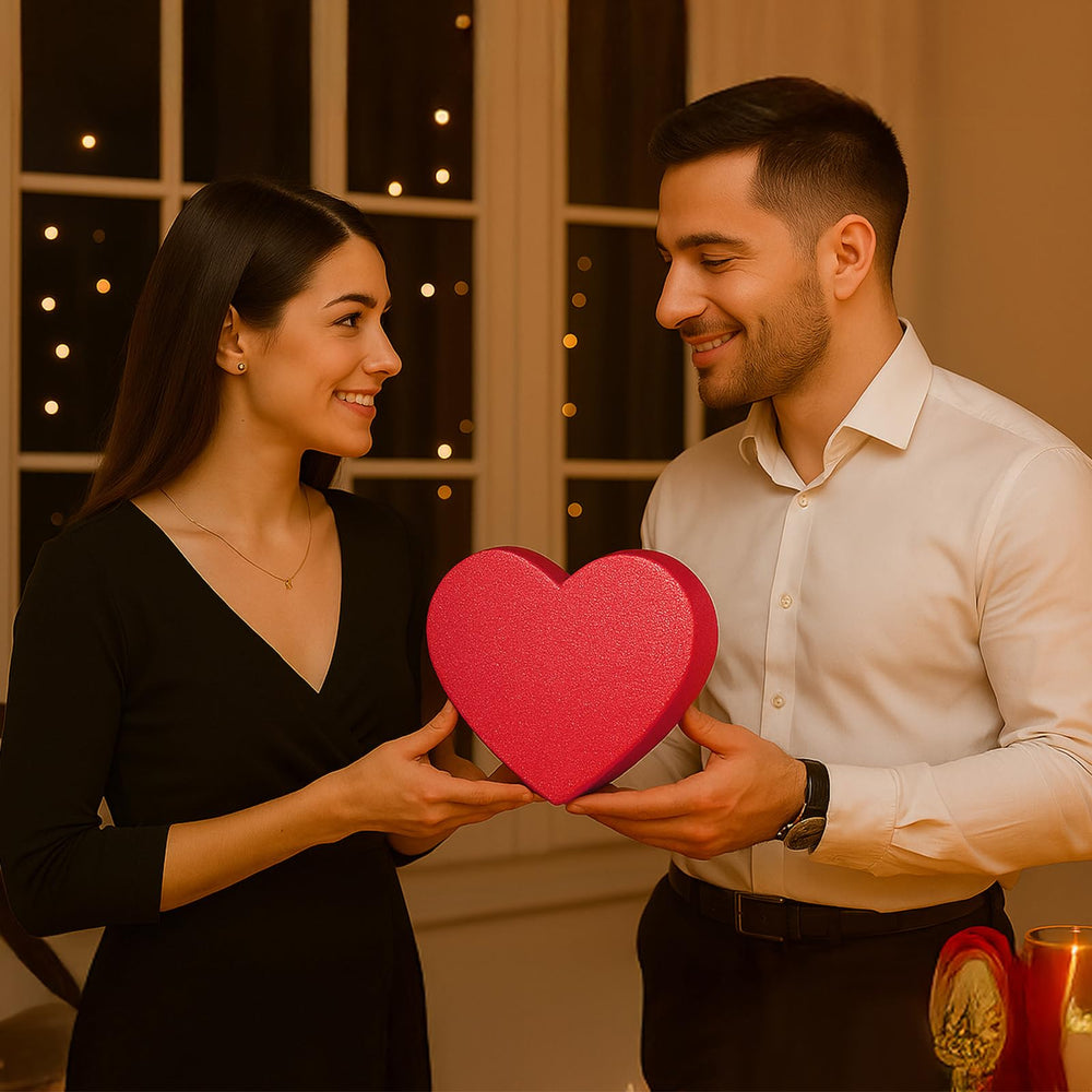 QUIYUM red heart gift box presentation for thoughtful Valentine gifting