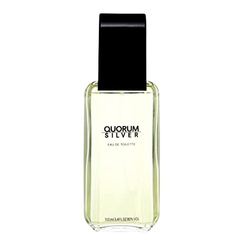Quorum Silver bottle side profile, compact for travel and style.