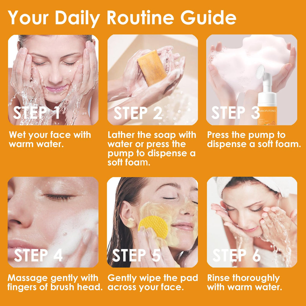QVKZL Turmeric Soap Bars Closeup highlights natural turmeric formula for face and body cleansing.