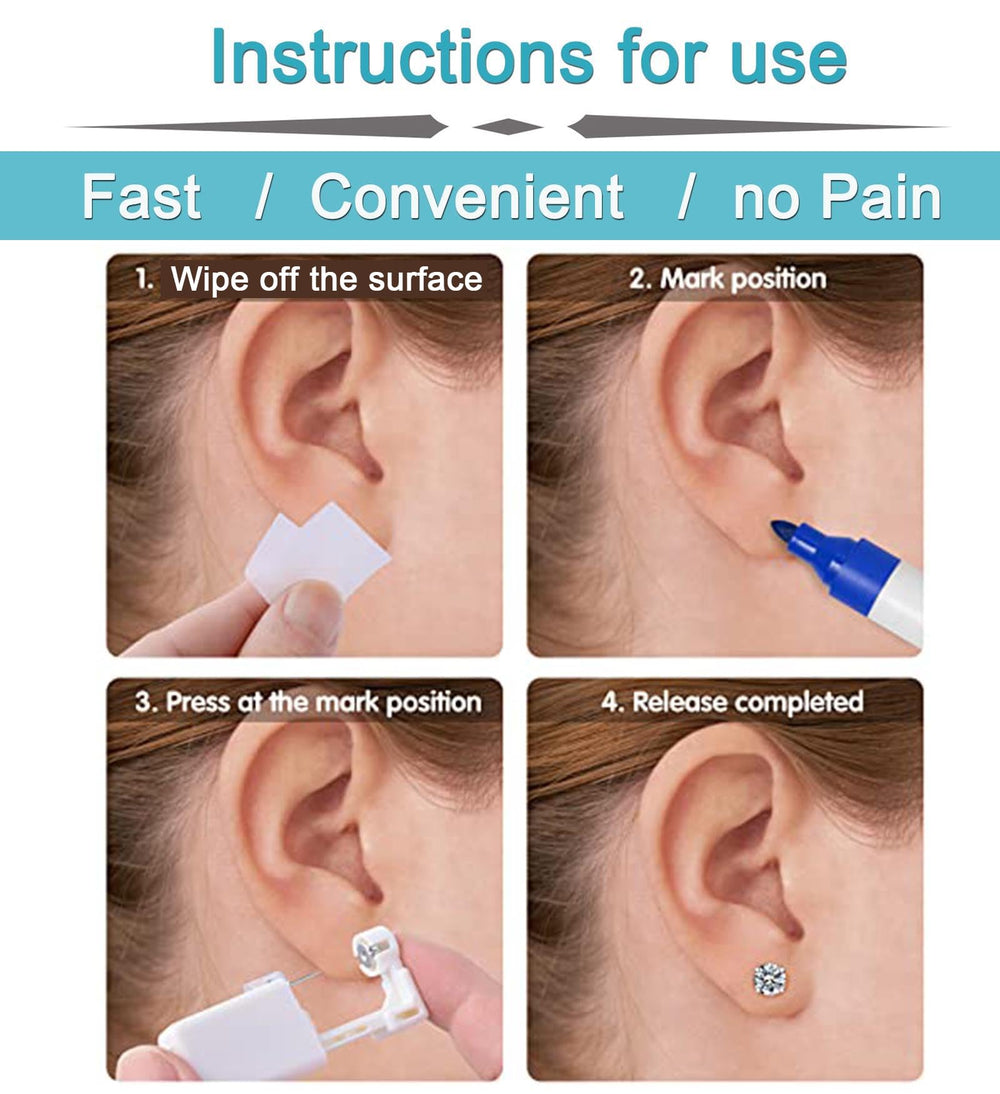 QWALIT clear stud earrings pairs for simple, discreet styling.