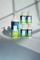 R+Co Atlantis conditioner bottle back label with ingredients and usage information