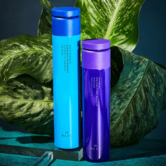 R+Co Blue Highest Volumizing Mousse dispensing pump ensures even distribution.
