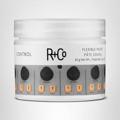 Vegan and cruelty-free R+Co paste packaging emphasizes ethical styling