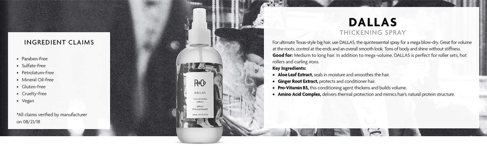 R+Co Dallas texture and shine boosts body across hair.