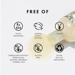 Dallas Thickening Shampoo packaging box emphasizing vegan and gluten-free credentials.