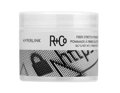 R+Co Hyperlink Fiber Stretch Pomade jar front view for weightless volume
