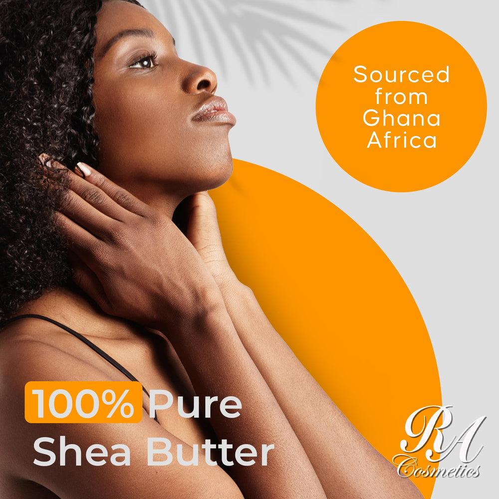 RA Cosmetics Ivory shea butter melted in a bowl shows creamy texture.