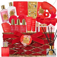 RA ROSA ACCA valentines bath basket display for a luxurious self-care gift.