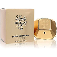 Rabanne Lady Million bottle front view for everyday elegance and confident daytime wear.