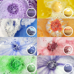 Rachelle Parker bath bomb with stone embedded inside.