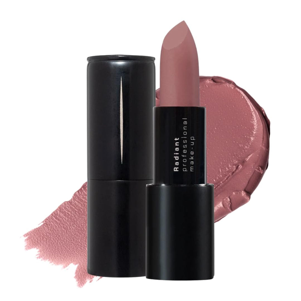 Radiant Professional Advanced Care Lipstick tube closeup shows rich color and velvet finish with lasting moisture