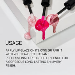 Radiant Professional Lip Glaze 05 Caramel Shine delivers rich glow and moisture.