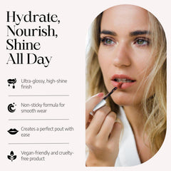 Radiant Professional Lip Glaze 12 Taupe Gloss complements many looks with hydration.