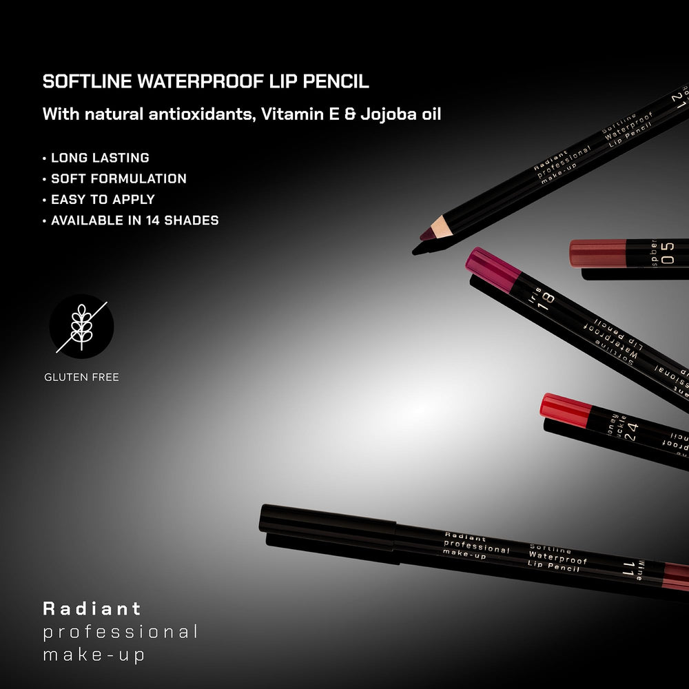 Radiant Professional Lip Liner shade Dark Red enhances bold lipstick looks.