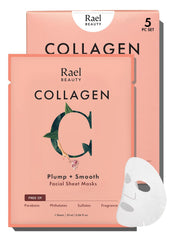 Rael collagen face mask bamboo sheet focuses on hydration for all skin types