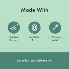 Rael hyaluronic acid showcase implies hydration under patch for smooth feel.